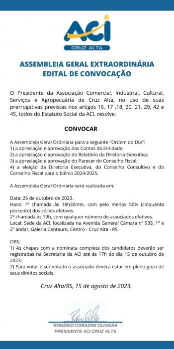 ASSEMBLEIA GERAL EXTRAORDINÁRIA EDITAL DE CONVOCAÇÃO