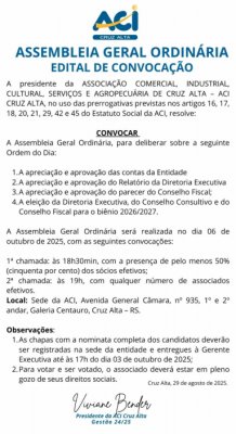 ASSEMBLEIA GERAL ORDINÁRIA EDITAL DE CONVOCAÇÃO