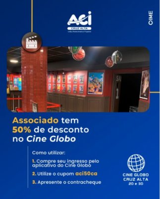 Associado tem 50% de desconto no Cine Globo
