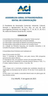 ASSEMBLEIA GERAL EXTRAORDINÁRIA EDITAL DE CONVOCAÇÃO 
