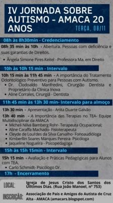 IV JORNADA SOBRE AUTISMO - AMACA 20 ANOS