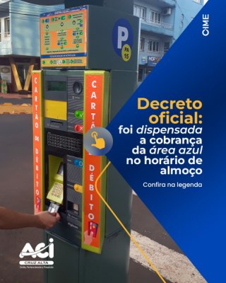 DECRETO OFICIAL: foi dispensada a cobrança da área azul